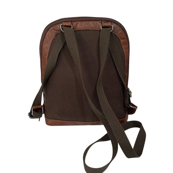 Jack Georges Brown Leather Backpack Sling Bag Crossbody Messenger Retro Office - Picture 6 of 9